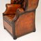 Antique Georgian Style Leather Porters Armchair, Image 8