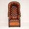 Antique Georgian Style Leather Porters Armchair, Image 3