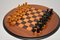 Antique Victorian Walnut Chess Table & Pieces 4