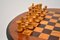 Antique Victorian Walnut Chess Table & Pieces 8