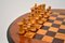 Antique Victorian Walnut Chess Table & Pieces, Image 8