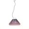 Purple Glass and Chromed Metal Pendant Light, 1970s 2