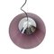 Purple Glass and Chromed Metal Pendant Light, 1970s, Image 7