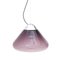 Purple Glass and Chromed Metal Pendant Light, 1970s 3