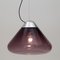 Purple Glass and Chromed Metal Pendant Light, 1970s 11