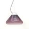 Purple Glass and Chromed Metal Pendant Light, 1970s 5