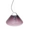 Purple Glass and Chromed Metal Pendant Light, 1970s 1