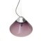 Purple Glass and Chromed Metal Pendant Light, 1970s 4