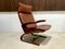 Scandinavian Leather Lounge Chair by Elsa & Nordahl Solheim for Rybo Rykken, 1960s 1