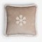 Christmas Happy Pillow with Snowflake in Beige on Beige from Lo Decor, Image 1