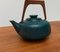 Deutsche Vintage Keramik Teekanne mit Teak Griff 15