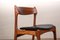 Danish Teak and Black Skai Od 49 Chairs by Erik Buck for Oddense Maskinsnedkeri, 1960s, Set of 6, Image 10
