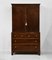 Georgian Flame Mahogany Linen Press Wardrobe with Gothic Lancet Arched Doors 1