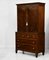 Georgian Flame Mahogany Linen Press Wardrobe with Gothic Lancet Arched Doors 4
