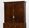 Georgian Flame Mahogany Linen Press Wardrobe with Gothic Lancet Arched Doors 2