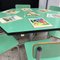 Hexagonal Nursery Table with Formica Chairs, Italy, 1960s, Set of 7 3