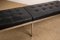Large Padded Leather and Chrome Metal Bench by Florence Knoll 7
