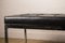 Large Padded Leather and Chrome Metal Bench by Florence Knoll 2