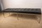 Large Padded Leather and Chrome Metal Bench by Florence Knoll, Image 1