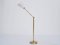 Brass and Perforated Metal Adjustable Floor Lamp, 1950s 1