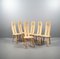Bleached Oak Dining Chairs in the Style of De Puydt, 1970s, Set of 6 1
