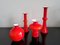 Red Glass Carnaby Vases by Per Lütken for Holmegaard, Denmark, 1960s, Set of 4 1