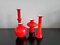 Red Glass Carnaby Vases by Per Lütken for Holmegaard, Denmark, 1960s, Set of 4 2