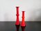 Vases Carnaby en Verre Rouge par Per Lütken pour Holmegaard, Danemark, 1960s, Set de 4 3