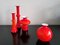Rote Carnaby Vasen aus Glas von Per Lütken für Holmegaard, Dänemark, 1960er, 4er Set 6
