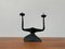 Mid-Century Brutalist Wrought Iron Candle Holder by David Palombo, 1960s 1