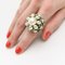 Faux Pearl Ring in Silver with Gold Ornaments, Italy 12