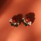 Clip on Earrings in Faux Pearl & Red and Green Stones by Trifari, Set of 2, Image 9