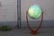Beleuchteter Art Deco Glas Globus mit Stimmgabelfuß aus Nussholz von Columbus Oestergaard 2