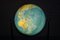 Globe en Verre Illuminé Art Déco avec Pied Diapason en Noyer de Columbus Oestergaard 44