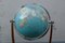 Beleuchteter Art Deco Glas Globus mit Stimmgabelfuß aus Nussholz von Columbus Oestergaard 9