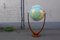 Beleuchteter Art Deco Glas Globus mit Stimmgabelfuß aus Nussholz von Columbus Oestergaard 39