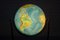 Globe en Verre Illuminé Art Déco avec Pied Diapason en Noyer de Columbus Oestergaard 46