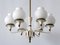 Mid-Century Modern Six-Armed Tulipan Pendant Lamp or Chandelier from Kaiser, 1950s 8