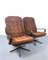 Swedish Brown Velvet Swivel Chairs, 1970s, Set of 2, Image 3