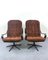 Swedish Brown Velvet Swivel Chairs, 1970s, Set of 2, Image 1