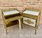 19th Century French Belle Époque Bed and Vitrine Nightstands in Bronze, Glass & Iron, Set of 3 8