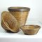 Mid-Century Rattan and Brass Planters or Baskets, Set of 3, Image 8