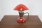 Small Red Bauhaus Table Lamp, Czechoslovakia, 1930s 3
