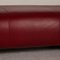 Red Leather 6300 3-Seat Sofa and Stool by Rolf Benz, Set of 2 5