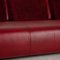 Red Leather 6300 3-Seat Sofa and Stool by Rolf Benz, Set of 2, Image 4