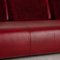 Rotes 6300 3-Sitzer Ledersofa und Hocker von Rolf Benz, 2er Set 4