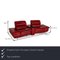 Danish Red Leather Barbardos 2-Seat Couch with Relaxation Function by Hjort Knudsen 2