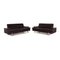 Aubergine Leather AK 644 2-Seat Sofas by Rolf Benz, Set of 2 1