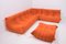 Orange Togo Sofa Set by Michel Ducaroy for Ligne Roset, Set of 4 2
