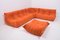 Orange Togo Sofa Set by Michel Ducaroy for Ligne Roset, Set of 4, Image 3